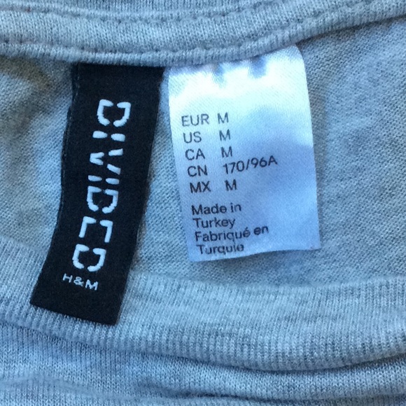 H&M Divided Unicorns Are Real T Shirt Crop Gray M - Picture 4 of 4